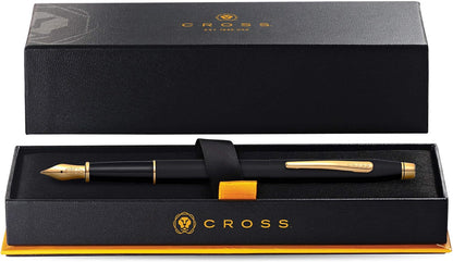 Cross Classic Century Black Fountain Pen Fine Nib 23KT Gold Plate Appointment