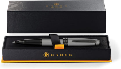 Free Engraving Cross Bailey Matte Grey Rolling Ball Pen Luxury Writing Gift Box