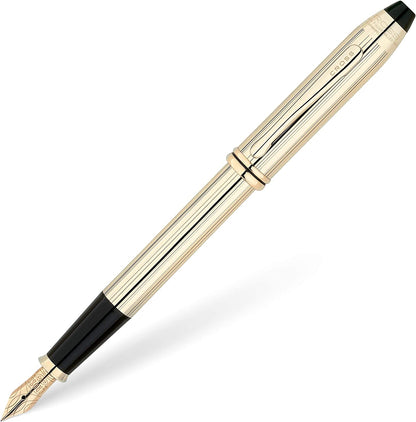 Cross Townsend Fountain Pen 10KT Gold Plated with 18KT Gold Fine Nib