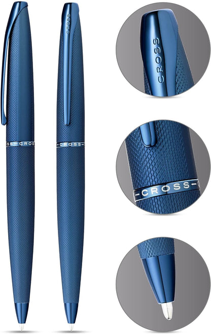 Cross ATX Dark Blue Ballpoint Pen Personalised Gift Free Engraving Box&Bag