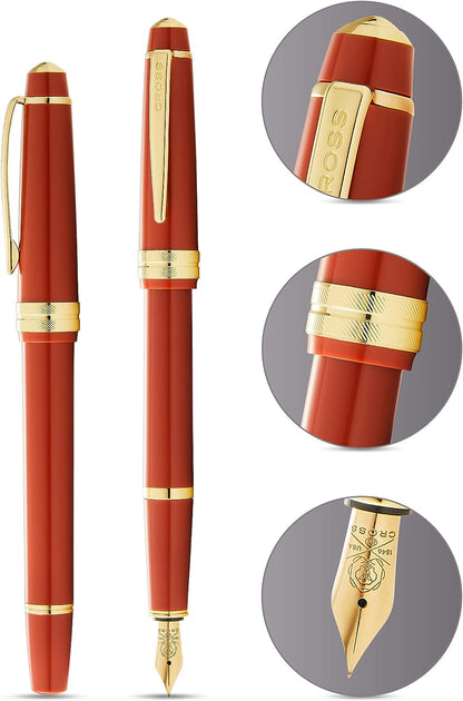 Cross Bailey Light Gold Tone Fountain Pen Gift Box Bag