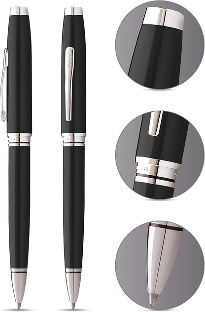 【Free Engraving】CROSS Coventry Ballpoint Pen with Cross Gift Box & Gift Bag Black/Chrome