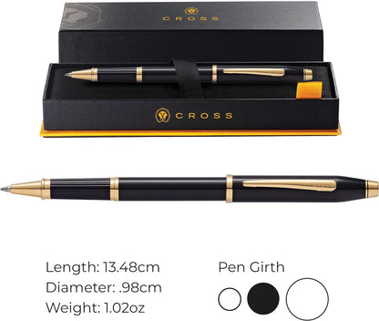 Cross Century II Luxury Medalist Rollerball Pen Black 23KT Gold Plated Trim