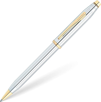 Cross Century II Luxury Polish Chrome Ballpoint Pen 23KT Gold Plated Appointment