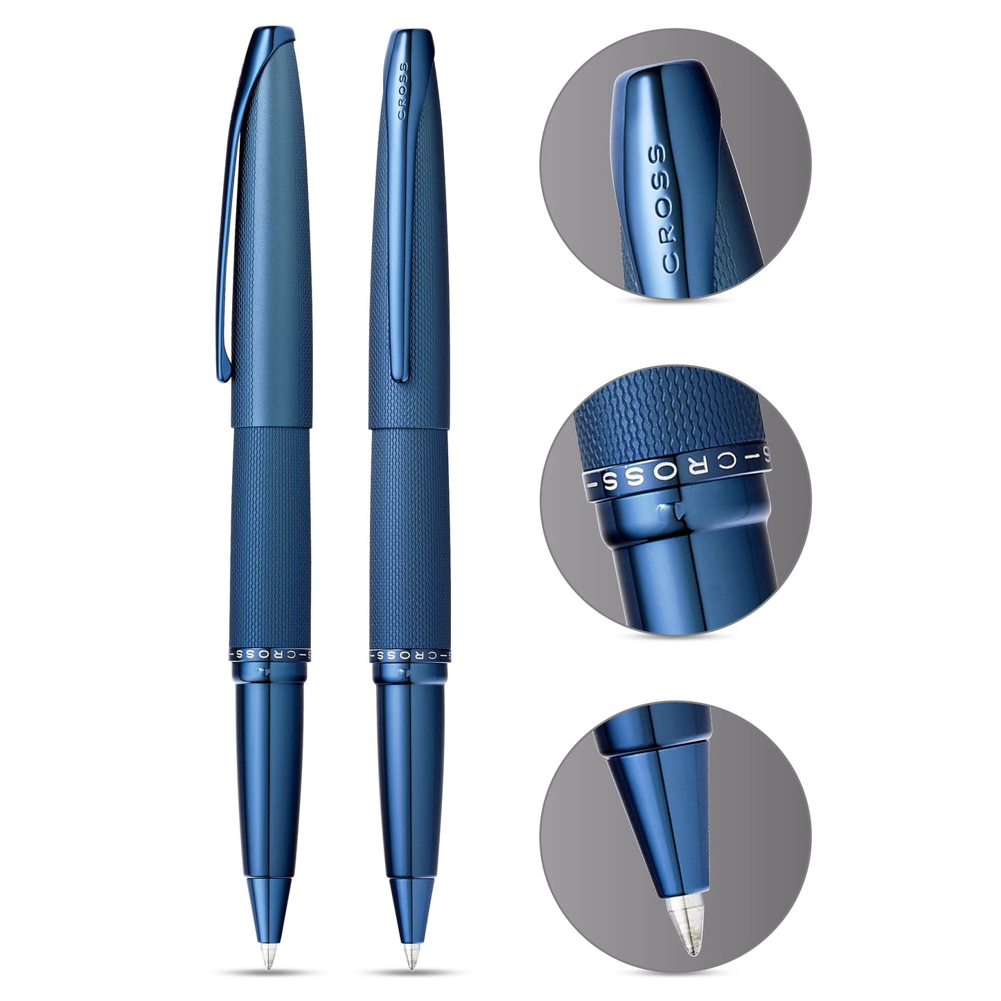 Cross Rollerball Pen ATX Sandblasted Dark Blue Signature Model With Gift Box Bag Quality Material