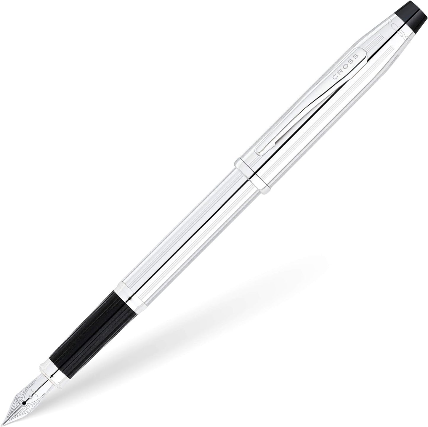 Personalised Cross Century II Lustrous Chrome Luxury Fountain Pen with Fine Nib