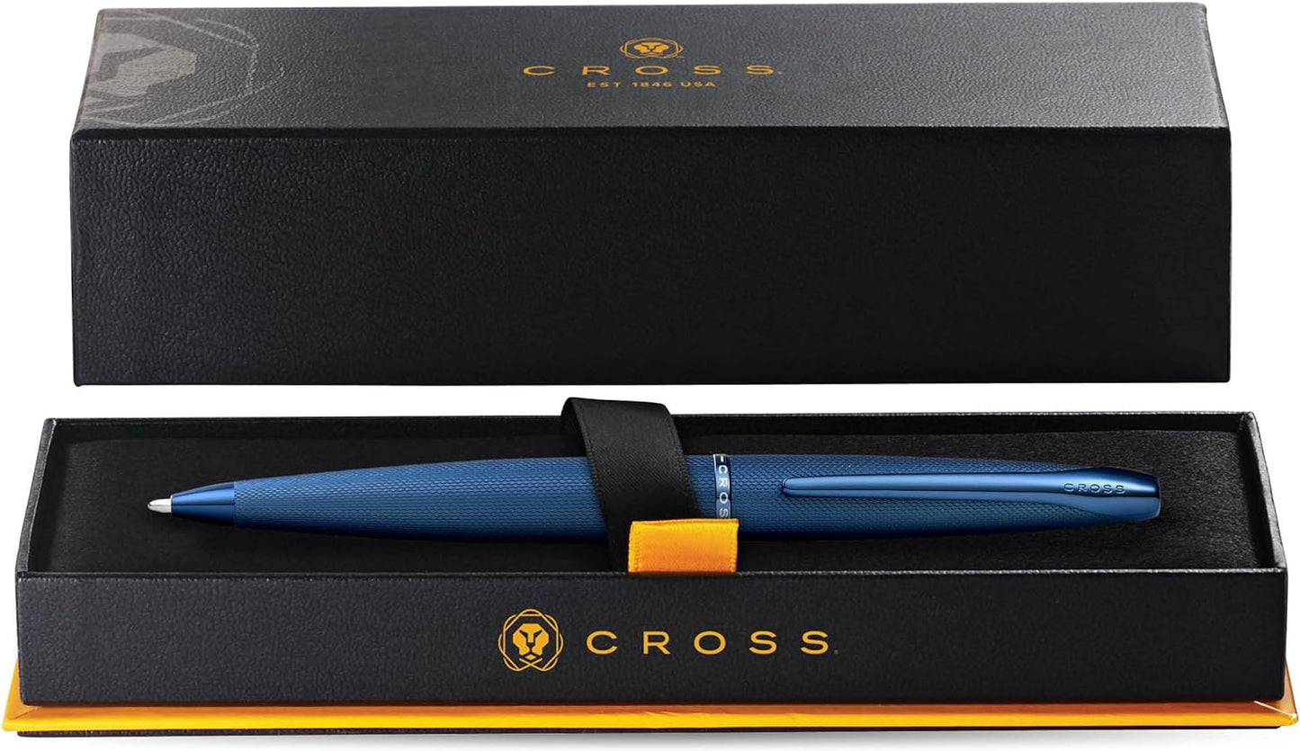 Cross ATX Dark Blue Ballpoint Pen Personalised Gift Free Engraving Box&Bag