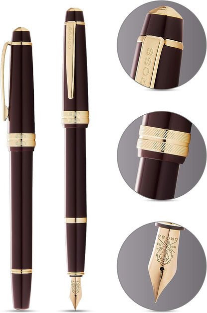 Cross Bailey Light Gold Tone Fountain Pen Gift Box Bag