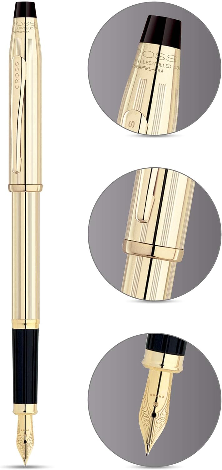 Cross Century II 10KT Gold-Filled Luxury Fountain Pen with 18KT Gold Fine Nib