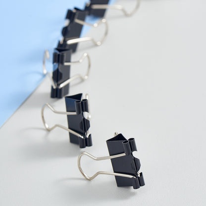 Vignette Stationery 19mm Black Foldback Clips 40 Pack