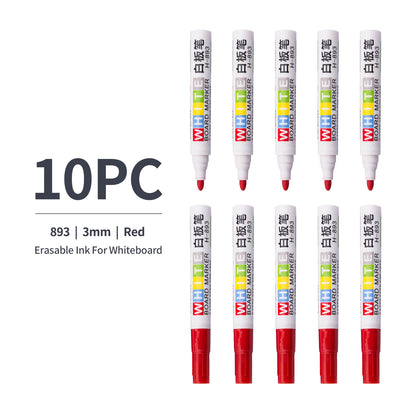 Whiteboard Markers, Washable, Low Odour, Dry Erase, Fast Drying, Medium Bullet Tip (10 Red)