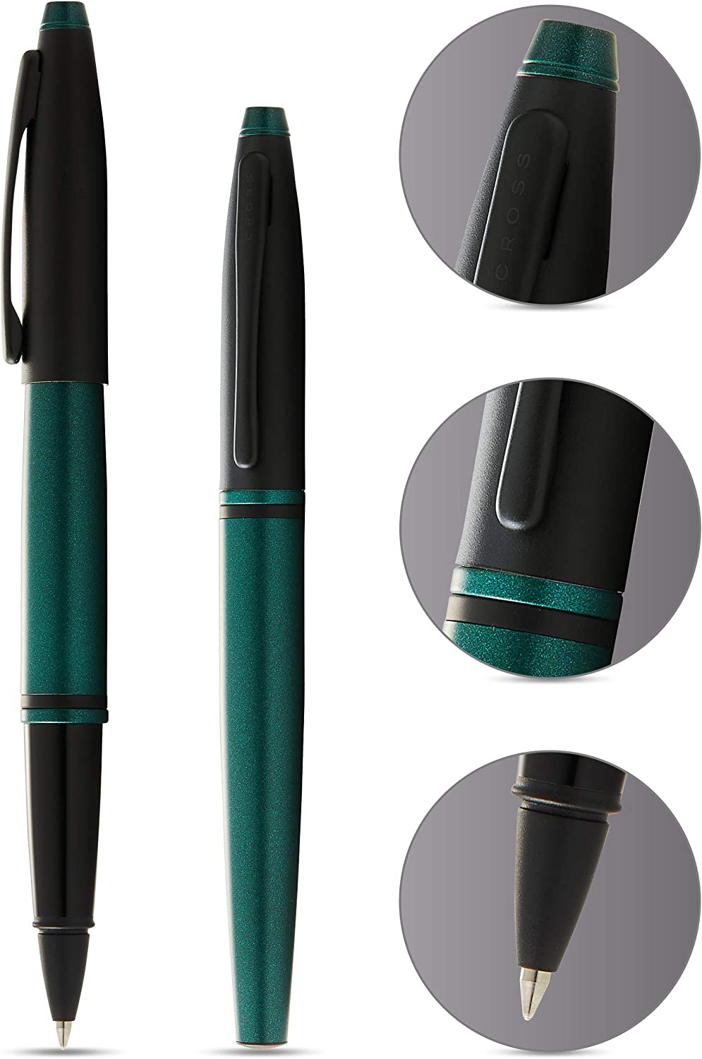 Cross Calais Matt Green/Black Rollerball pen Modern Business Gift Box&Bag