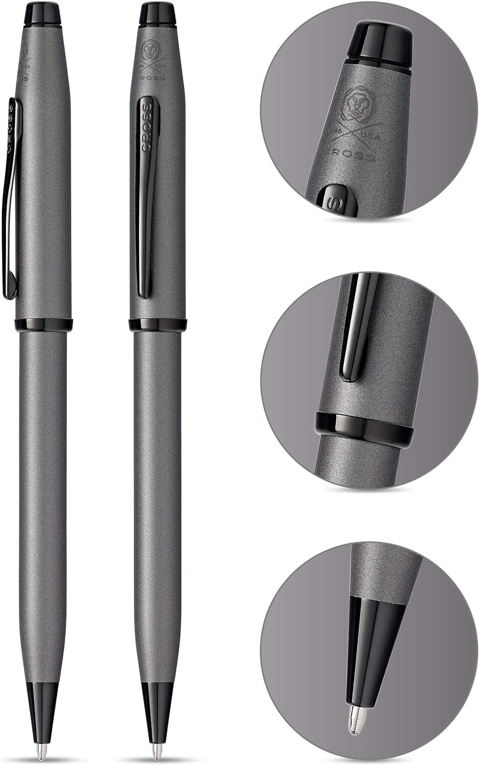 Cross Century II Luxury Ballpoint Pen Gunmetal Gray Free Laser Engraving Gift
