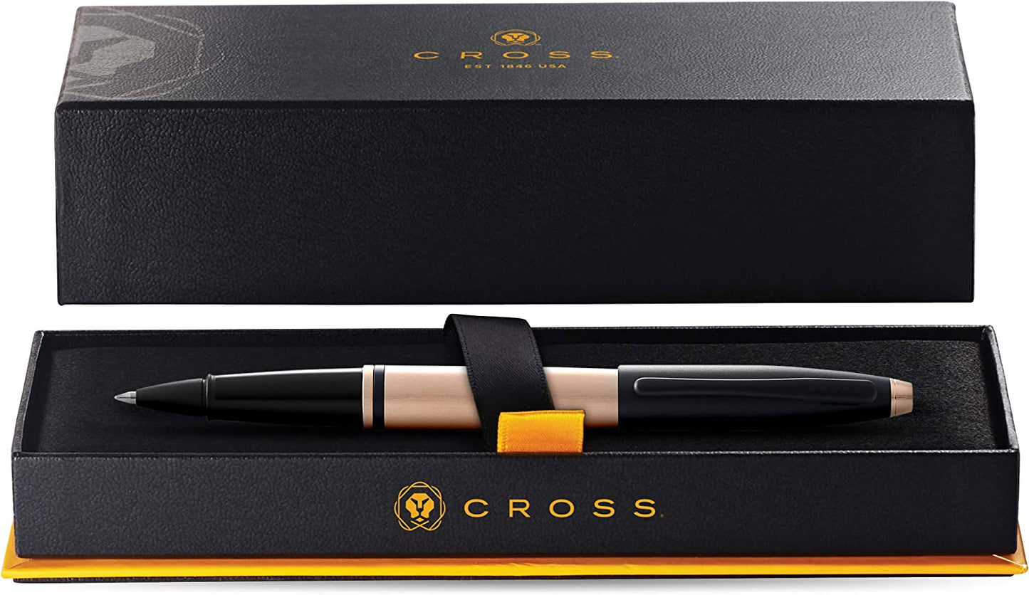 Cross Calais Rollerball Pen Black Ink Rose Gold Business Gift Box Bag Free Engraved