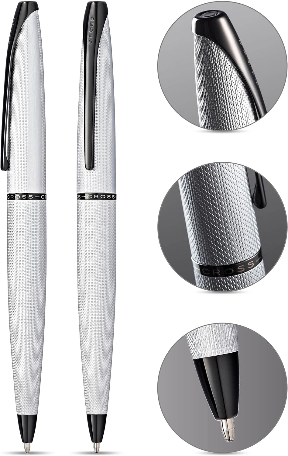Cross ATX Brushed Chorme Ballpoint Pen Personalised Gift Free Engraving Box&Bag