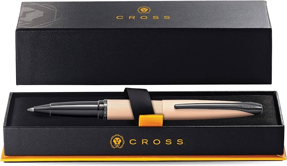 Cross Rollerball Pen ATX Brushed Rose Gold Signature Model With Gift Box Bag Quality Material