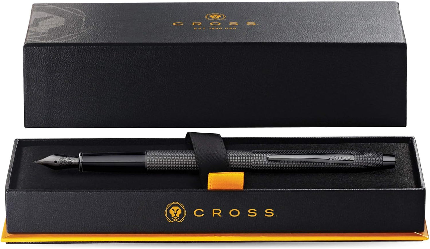 Cross Classic Century Brushed Black PVD Fountain Pen Fine Nib Personalisable