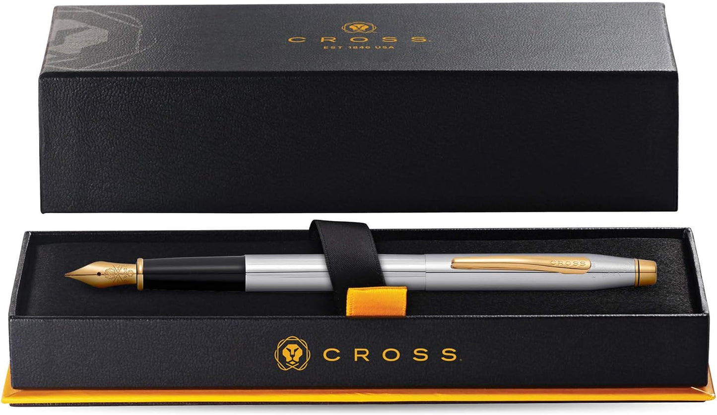 Cross Classic Century Medalist Fountain Pen Fine Nib 23KT Gold Plate Appointment