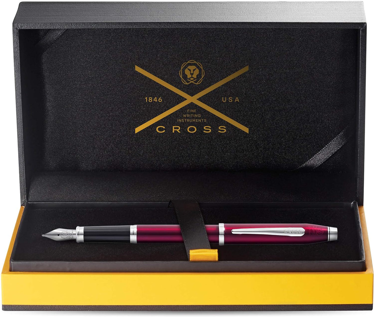 Personalised Cross Century II Translucent Plum Luxury Fountain Pen with Fine Nib