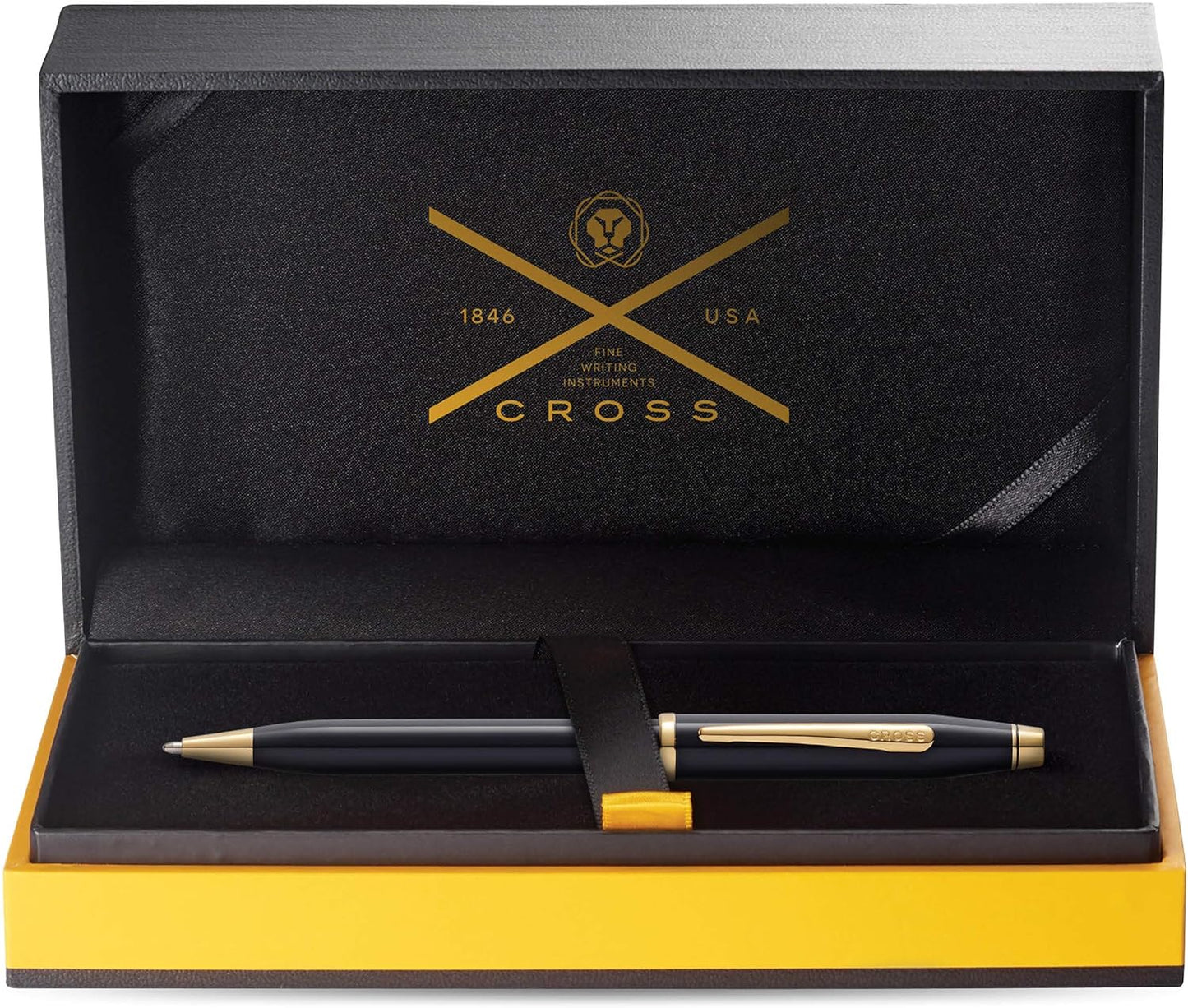 Cross Century II Luxury Black Lacquer Ballpoint Pen 23KT Gold Plated Appointment
