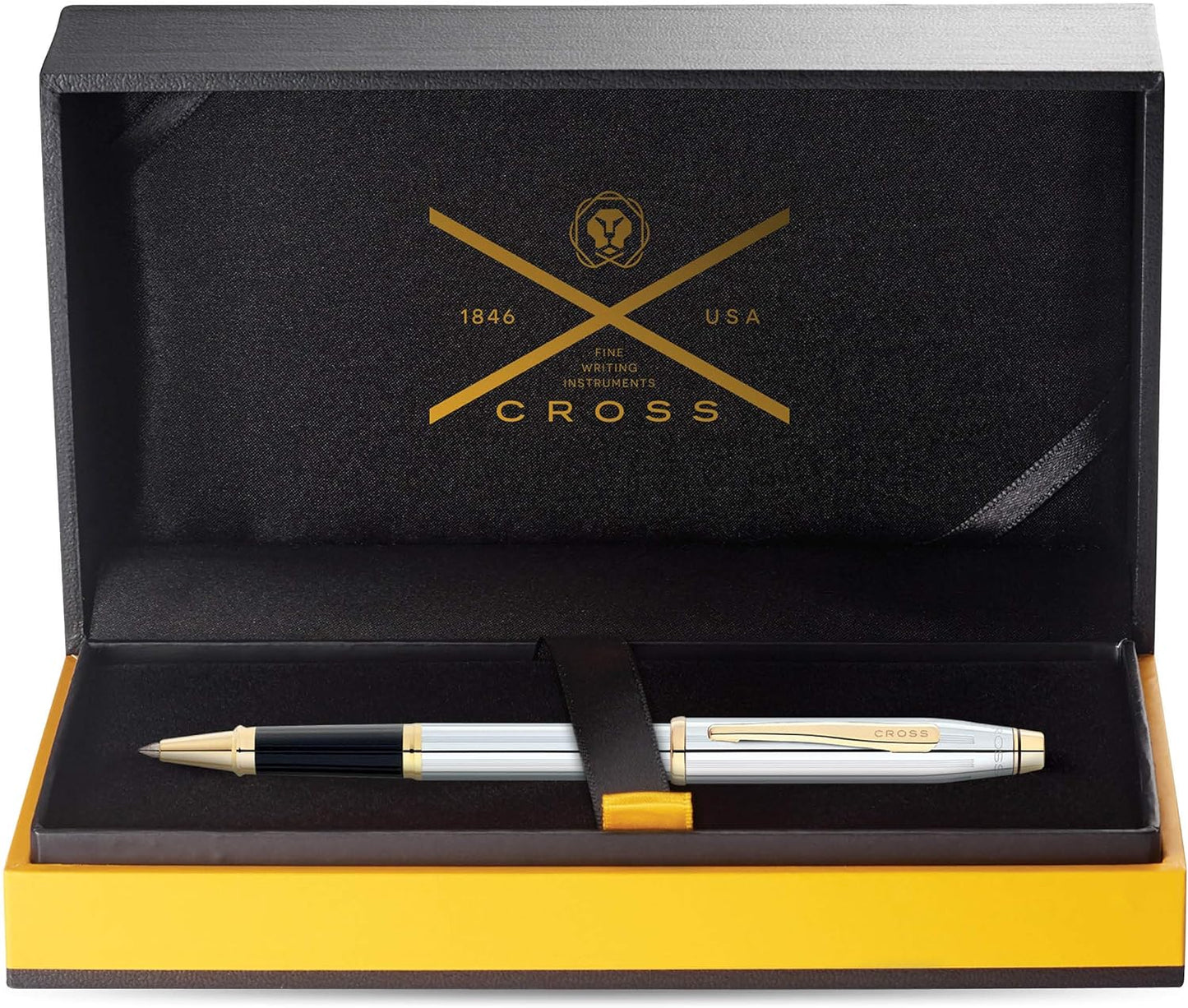 Cross Century II Luxury Medalist Rollerball Pen Chrome 23KT Gold Plated Trim