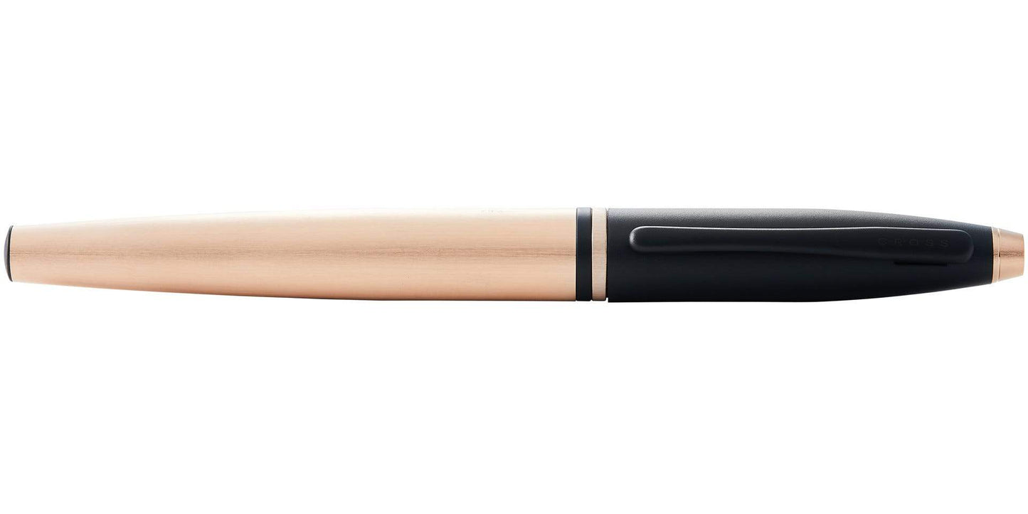 Cross Calais Rollerball Pen Black Ink Rose Gold Business Gift Box Bag Free Engraved
