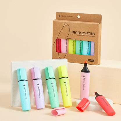 Vignette Chisel Tip Highlighter Bright & Pastel 6 Colour Set