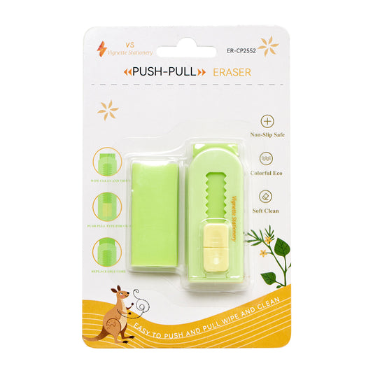 Vignette Stationery Push Slide Eraser with Extra Refill