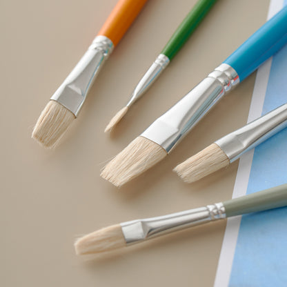 Vignette Stationery Artist Brushes 7203 Flat 5 Pieces Set for Acrylic, Watercolour, Gouache