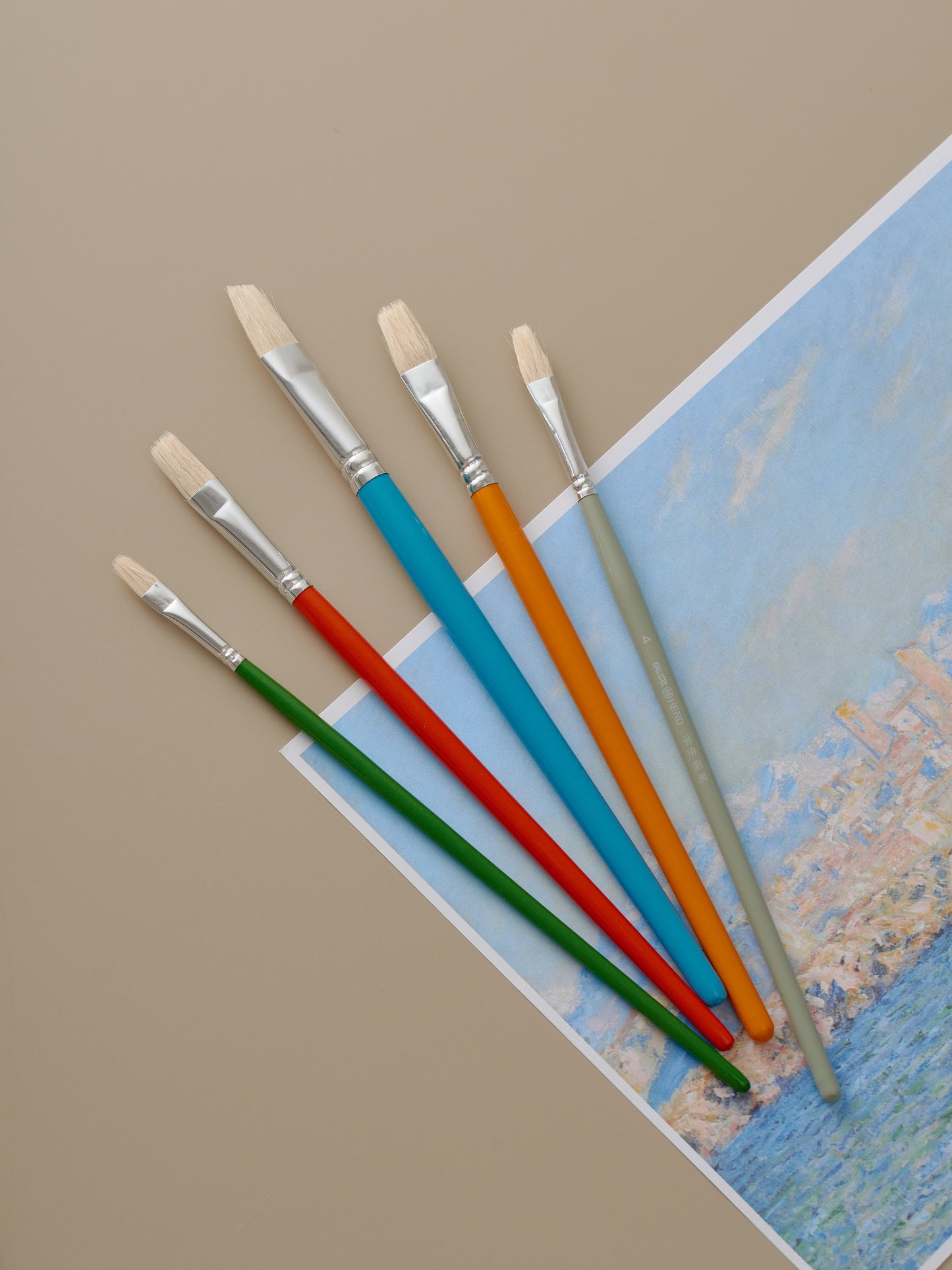 Vignette Stationery Artist Brushes 7203 Flat 5 Pieces Set for Acrylic, Watercolour, Gouache