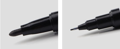 Vignette Stationery Dual Nib Fineliner Drawing Pens, Black, Set of 10, Waterbase Ink, Washable, Odourless Double Tip Markers