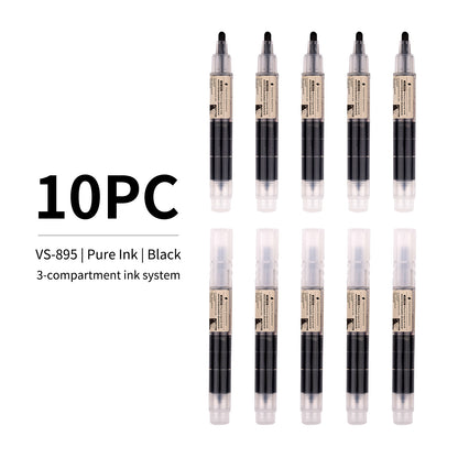 Vignette Stationery Premium Whiteboard Markers, 3-Compartment Ink System, 1.8mm Nib, German Ink (10 Black)