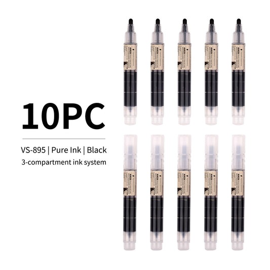 Vignette Stationery Premium Whiteboard Markers, 3-Compartment Ink System, 1.8mm Nib, German Ink (10 Black)