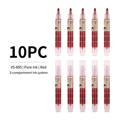 Vignette Stationery Premium Whiteboard Markers, 3-Compartment Ink System, 1.8mm Nib, German Ink (10 Red)