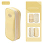 Vignette Stationery Pencil Case, Yellow, Large Capacity 3 Compartment Pencil Pouch with Double Zipper