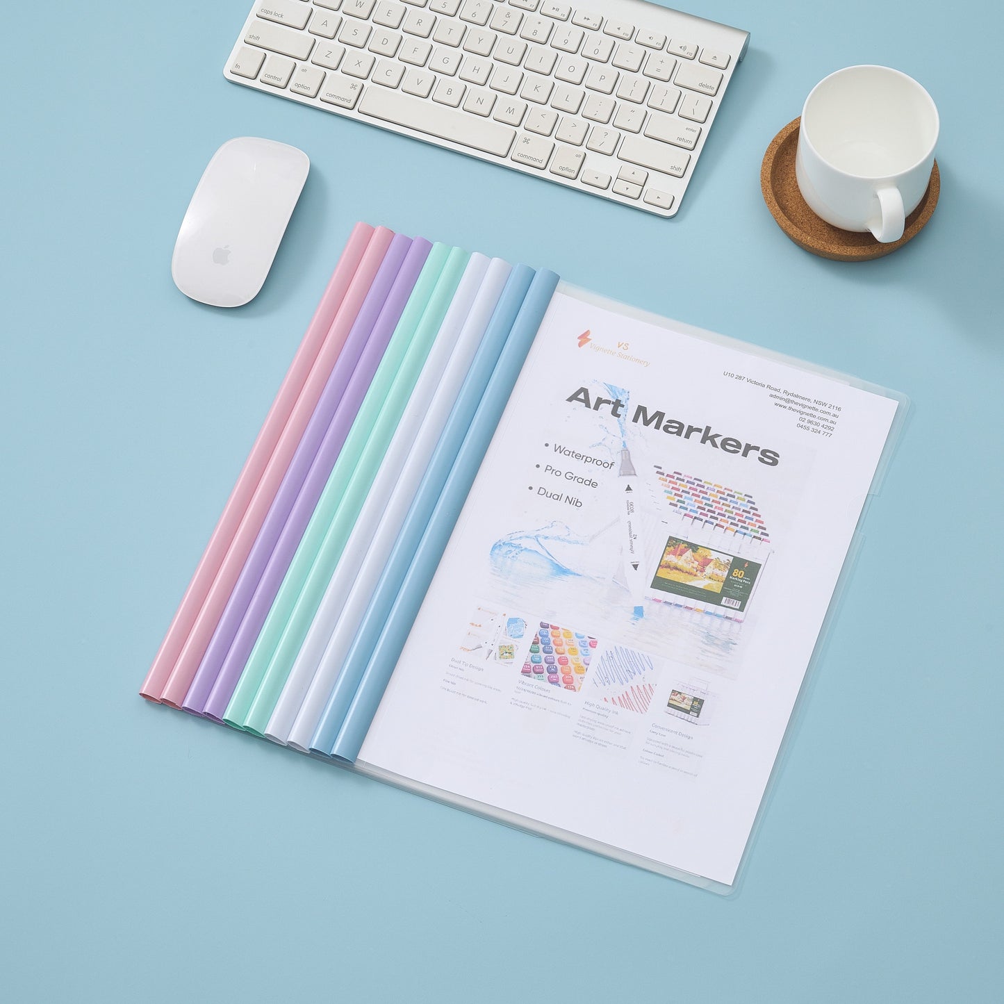 Vignette Stationery 20 Clamp & Pocket A4 Display Book Folder