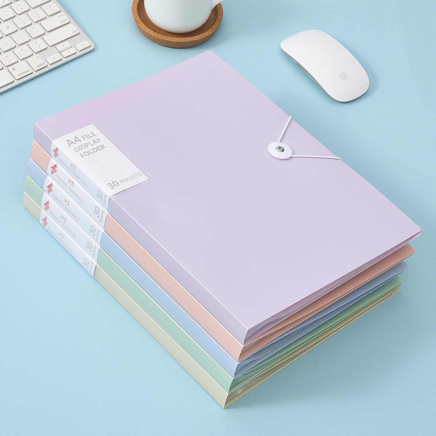 Vignette Stationery A4 File Document Folders Display Presentation Book 30 Sleeves