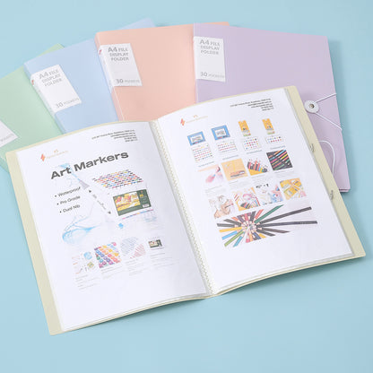 Vignette Stationery A4 File Document Folders Display Presentation Book 30 Sleeves