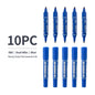 Vignette Stationery Dual Nib Permanent Markers, Heavy Duty Double Tipped, Alcohol Based Ink (Blue)