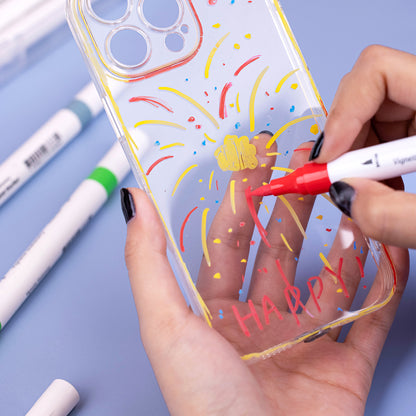 12 Acrylic Paint Pen Marker Dual Tip For Ceramic Tyre Metal Glass Rubber
