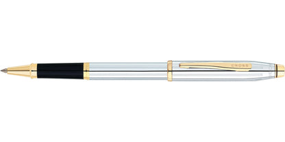 Cross Century II Luxury Medalist Rollerball Pen Chrome 23KT Gold Plated Trim