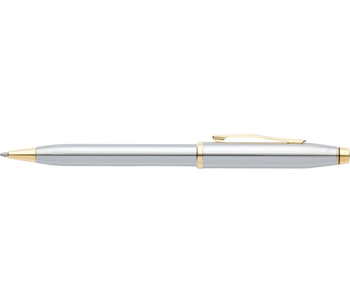 Cross Century II Luxury Polish Chrome Ballpoint Pen 23KT Gold Plated Appointment