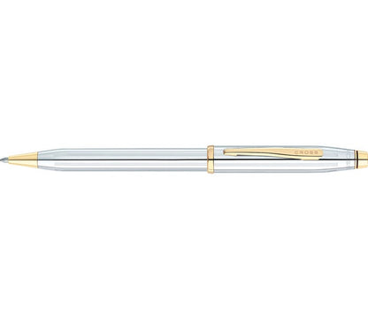 Cross Century II Luxury Polish Chrome Ballpoint Pen 23KT Gold Plated Appointment