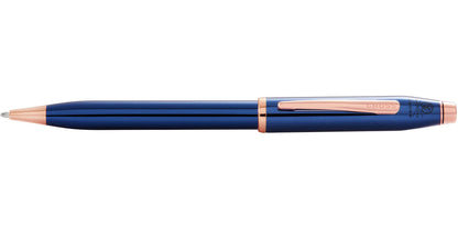 Cross Century II Luxury Ballpoint Pen Translucent Cobalt Blue Lacquer Engraved