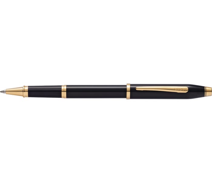 Cross Century II Luxury Medalist Rollerball Pen Black 23KT Gold Plated Trim