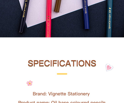 Coloured Pencils Oil Base Professional Grade Vibrant Colour Pre-Sharpened (48)