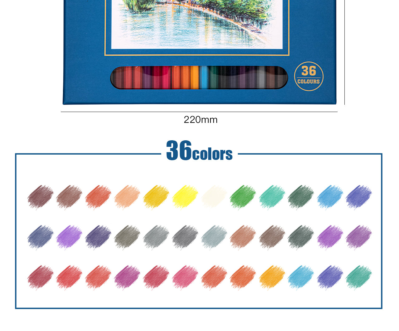 Coloured Pencils Oil Base Professional Grade Vibrant Colour Pre-Sharpened (48)
