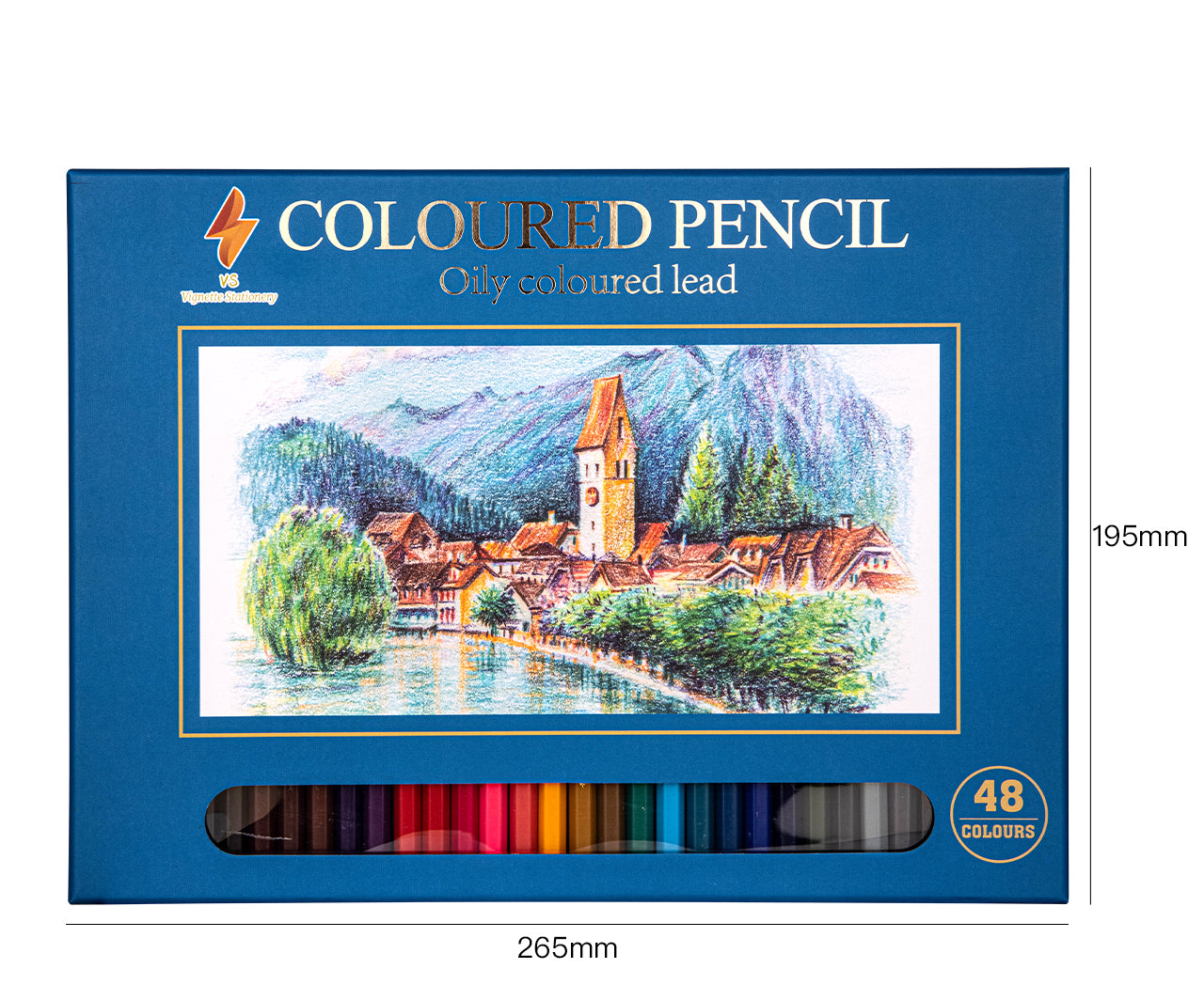 Coloured Pencils Oil Base Professional Grade Vibrant Colour Pre-Sharpened (48)