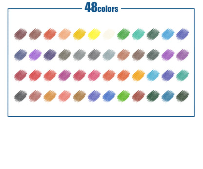 Coloured Pencils Oil Base Professional Grade Vibrant Colour Pre-Sharpened (48)
