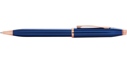 Cross Century II Luxury Ballpoint Pen Translucent Cobalt Blue Lacquer Engraved